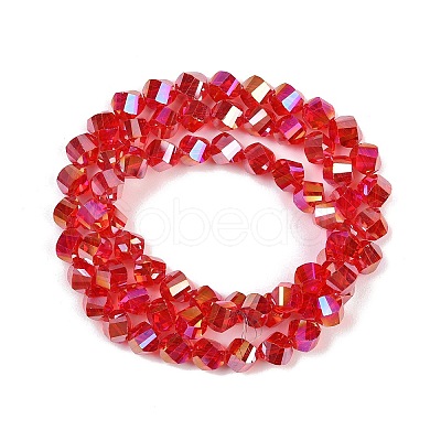 Electroplate Transparent Glass Beads Strands EGLA-B011-02A-AB01-1