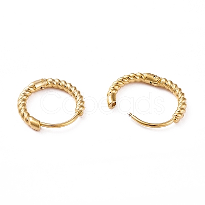 304 Stainless Steel Twist Rope Shape Hoop Earrings for Women EJEW-I278-01B-G-1
