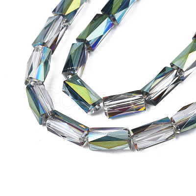Electroplate Transparent Glass Beads Strands EGLA-N002-14-B-1