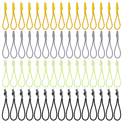 60Pcs 4 Styles Plastic & Polyester Heat Shrink Tubing Pull Tail Rope FIND-NB0007-10-1