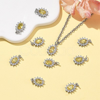 SHEGRACE Brass Micro Pave Cubic Zirconia Pendants XGRQ2O689-446C-P-1
