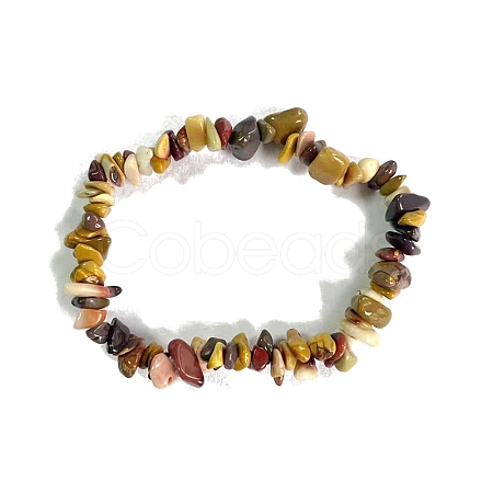 Natural Mookaite Stretch Bracelets PW-WG56138-32-1