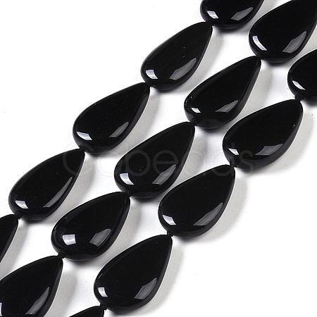 Natural Black Gemstone Beads Strands G-Q164-B01-03-1