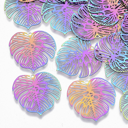 Ion Plating(IP) 201 Stainless Steel Filigree Pendants X-STAS-R102-08-1