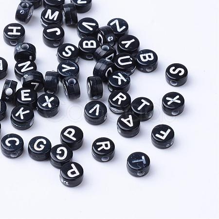 Craft Acrylic Horizontal Hole Letter Beads SACR-S201-07-1