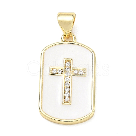 Religion Cross Brass Micro Pave Clear Cubic Zirconia Pendants CU-CBA83A6-03H-G02-1