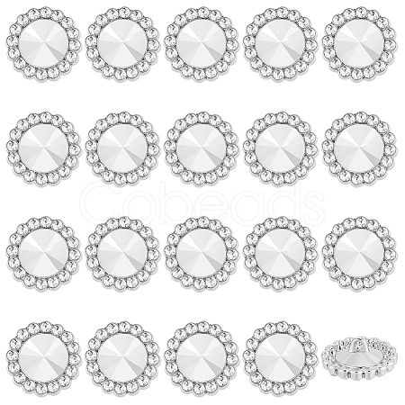 20Pcs Alloy Rhinestone Shank Buttons BUTT-GA0001-19A-1