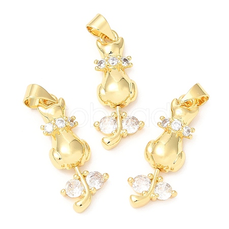 Rack Plating Brass Micro Pave Cubic Zirconia Pendants KK-A185-26G-1