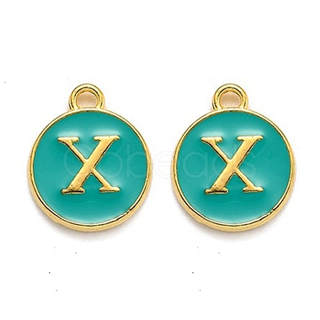 Golden Plated Alloy Enamel Charms ENAM-Q437-15X-1