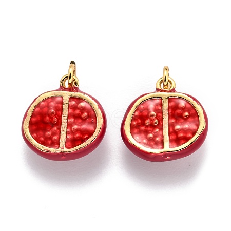 Brass Enamel Pendants KK-O140-02G-1