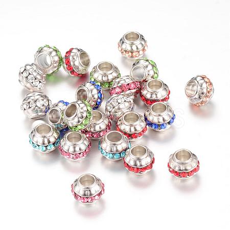 Rhinestone European Beads RB-R047-M-1
