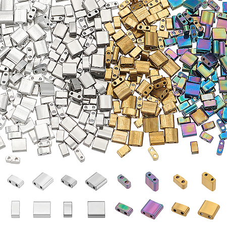 320Pcs 8 Styles Electroplate Glass Seed Beads SEED-WR0001-07-1