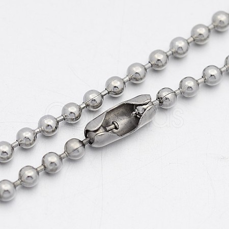 Tarnish Resistant 304 Stainless Steel Ball Chain Necklaces LS-NJEW-A288F-06P-1