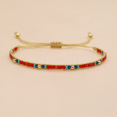 Bohemian Glass Seed Beaded Braided Bead Men NH0073-2-1