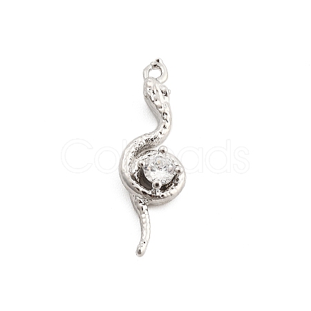Brass Micro Pave Cubic Zirconia Pendants KK-M321-01C-P-1
