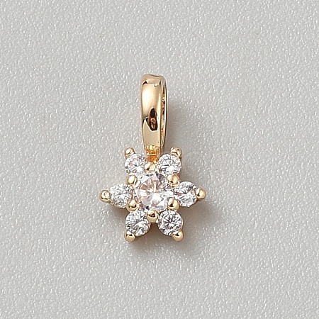 Brass Micro Pave Cubic Zirconia Charms ZIRC-TAC0003-15B-1