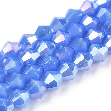 Imitation Jade Electroplate Glass Beads Strands EGLA-A039-J6mm-B04-1