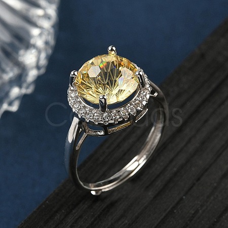925 Sterling Silver Micro Pave Cubic Zirconia Finger Rings RJEW-B134-01A-01-1