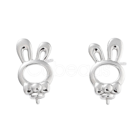 925 Sterling Silver Stud Earrings Findings EJEW-B038-07P-1