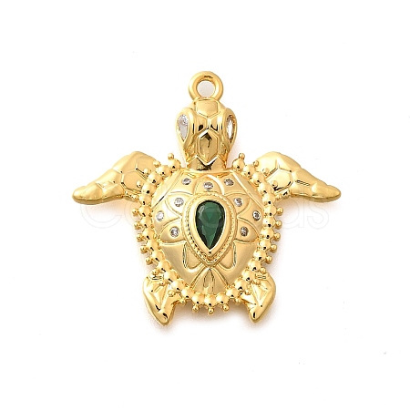 Brass Micro Pave Cubic Zirconia Charms X1-KK-B131-02G-03-1