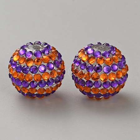 Halloween Theme Resin Rhinestone Beads RB-WH0003-08D-1