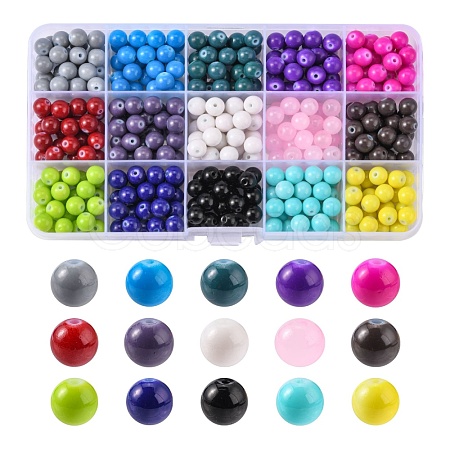 Baking Paint Glass Beads DGLA-Q026-02-1