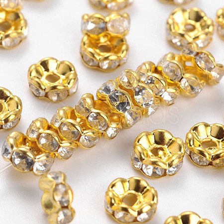 Brass Crystal Rhinestone Spacer Beads RSB028-B01G-1