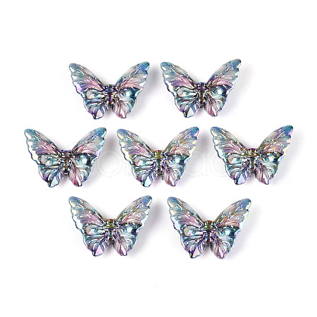 UV Plating Printed Opaque Acrylic Beads LS-PACR-N017-06A-1