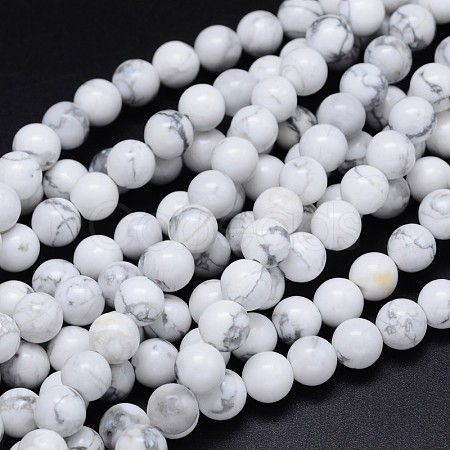 Round Natural Howlite Bead Strands LS-G-F222-14-10mm-1