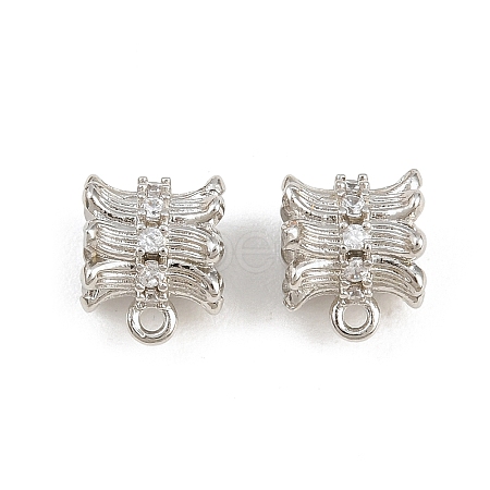 Brass Micro Pave Clear Cubic Zirconia Tube Bails CU-CBA6A75-23P-1