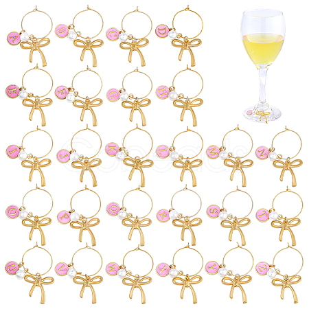 26Pcs Alloy Enamel Wine Glass Charms AJEW-FG00017-1