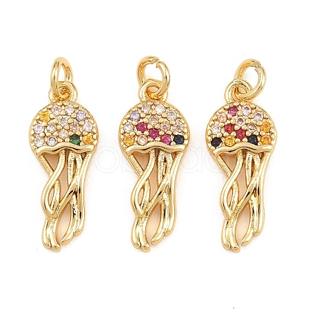 Brass Micro Pave Colorful Cubic Zirconia Pendants KK-Q085-03C-G02-1