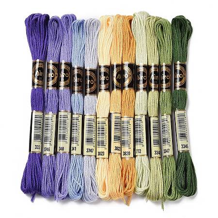 12 Skeins 12 Colors 6-Ply Polyester Embroidery Floss OCOR-M009-01B-14-1