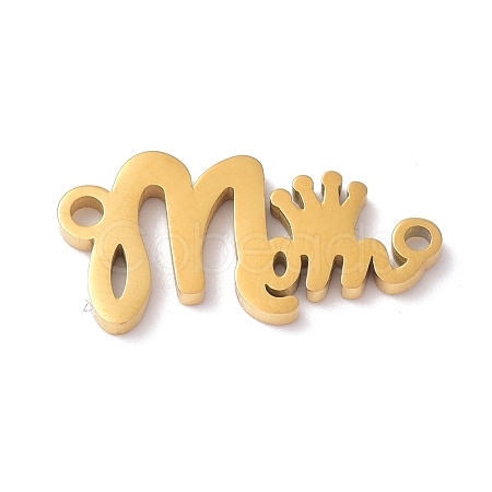 Mother's Day PVD Vacuum Plating 304 Stainless Steel  Beads STAS-C035-01G-1