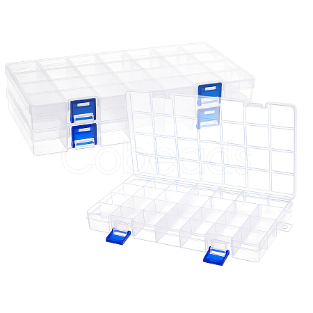 3Pcs Rectangle Polypropylene(PP) Bead Storage Containers CON-PH0002-47-1