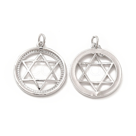 Brass Micro Pave Cubic Zirconia Pendants KK-E068-VB428-1