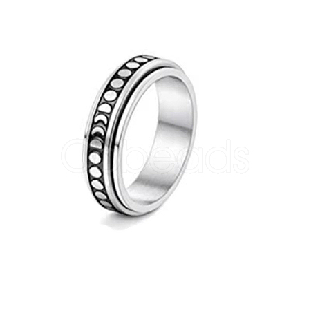 201 Stainless Steel Rotating Fidget Band Ring MATO-PW0001-059D-06-1