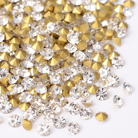 Back Plated Grade A Diamond Glass Pointed Rhinestone RGLA-SS10-001A-1