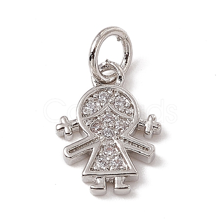 Brass Micro Pave Cubic Zirconia Charms ZIRC-F132-20P-1