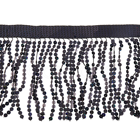 Polyester Sequin Paillette Fringe Tassel Trim OCOR-WH20071-002B-1