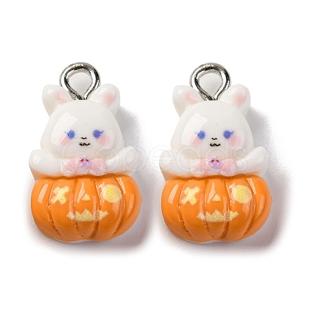 Halloween Theme Opaque Resin Pendants RESI-D075-02G-1