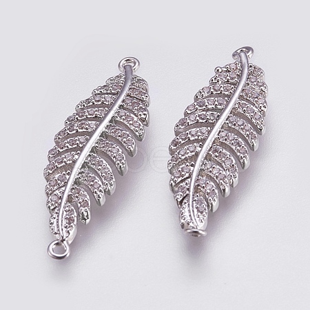 Brass Micro Pave Cubic Zirconia Links X-ZIRC-E144-03P-1