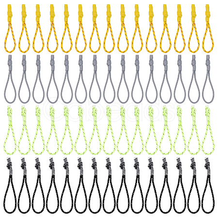60Pcs 4 Styles Plastic & Polyester Heat Shrink Tubing Pull Tail Rope FIND-NB0007-10-1