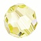 Preciosa&reg Crystal Beads, Czech Crystal, 451 19 602 Round, 80100 Jonquil, 4mm, Hole: 1mm