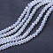 Electroplate Glass Beads Strands, Imitation Jade Beads, AB Color Plated, Faceted, Rondelle, Mint Cream, 2.3~2.7x1.5mm, Hole: 0.4mm; about 150~155pcs/strand, 32~33cm.