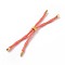 Nylon Cord Silder Bracelets, for Connector Charm Bracelet Making, with Rack Plating Golden Brass Findings, Long-Lasting Plated, Cadmium Free & Lead Free, Light Coral, 8-5/8~9 inch(22~22.8cm), 0.3cm, Hole: 2.6mm