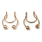 304 Stainless Steel Clip on Nose Rings, Wire Wrap No Piercing Nose Rings, Rose Gold, 15x13x4.5mm