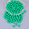 Round Silicone Focal Beads, Chewing Beads For Teethers, DIY Nursing Necklaces Making, Spring Green, 15mm, Hole: 2mm