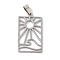 Non-Tarnish 304 Stainless Steel Pendants, Laser Cut, Rectangle with Sun & Sea Wave Charm, Stainless Steel Color, 26x15x1mm, Hole: 6x3mm