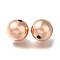 Rack Plating Brass Beads, Long-Lasting Plated, Lead Free & Cadmium Free, Round, Rose Gold, 12mm, Hole: 1.8mm